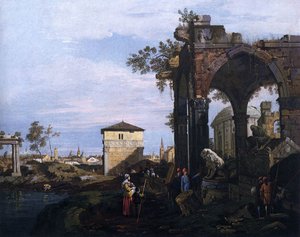 遺跡とポルタポルテッロ、パドヴァのカプリッチョ 作： Giovanni Antonio Canal